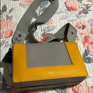 NWT BOTKIER PARK SLOPE XBOD LEATHER COLOR-BLOCK CROSSBODY MARIGOLD POP